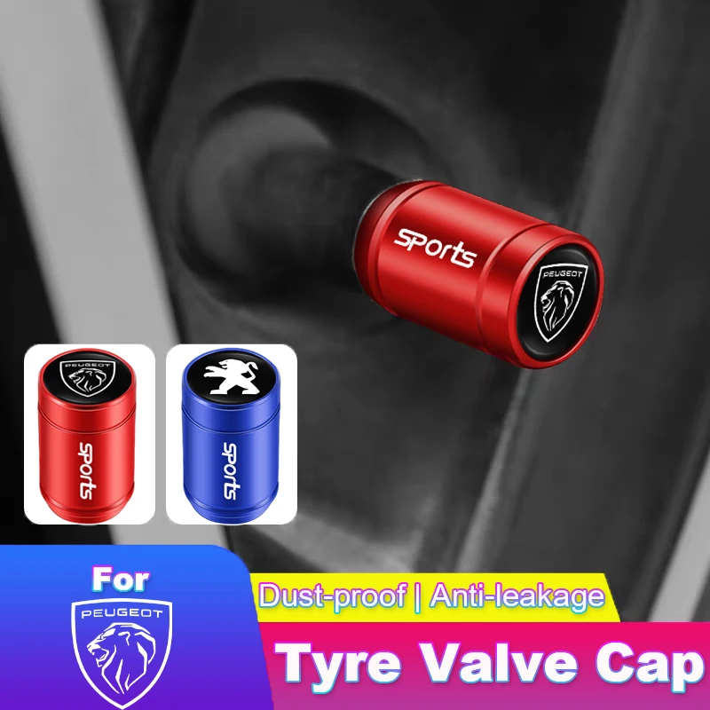 Tapas de válvula de neumático de rueda de coche Peugeot, cubiertas de vástago de aire, accesorios para Peugeot 208 308 206 307 207 3008 407 508 2008 5008 301 406 408