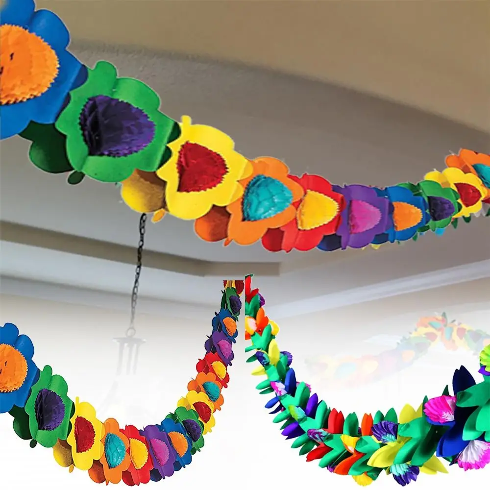 3 Meter Hawaiianische Party-Dekoration Partyzubehör Sommer Hawaii Tropische Papiergirlande Hochzeitsornament Heimdekoration