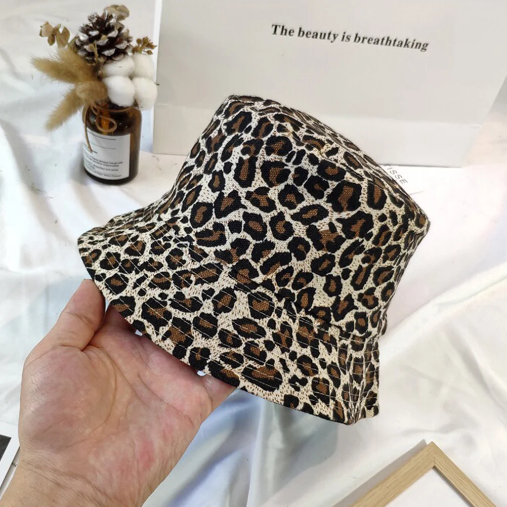 

Buckets Sun Visor Hat Cotton Autumn and Winter Summer Protection Women Fisherman Khaki Leopard Miss