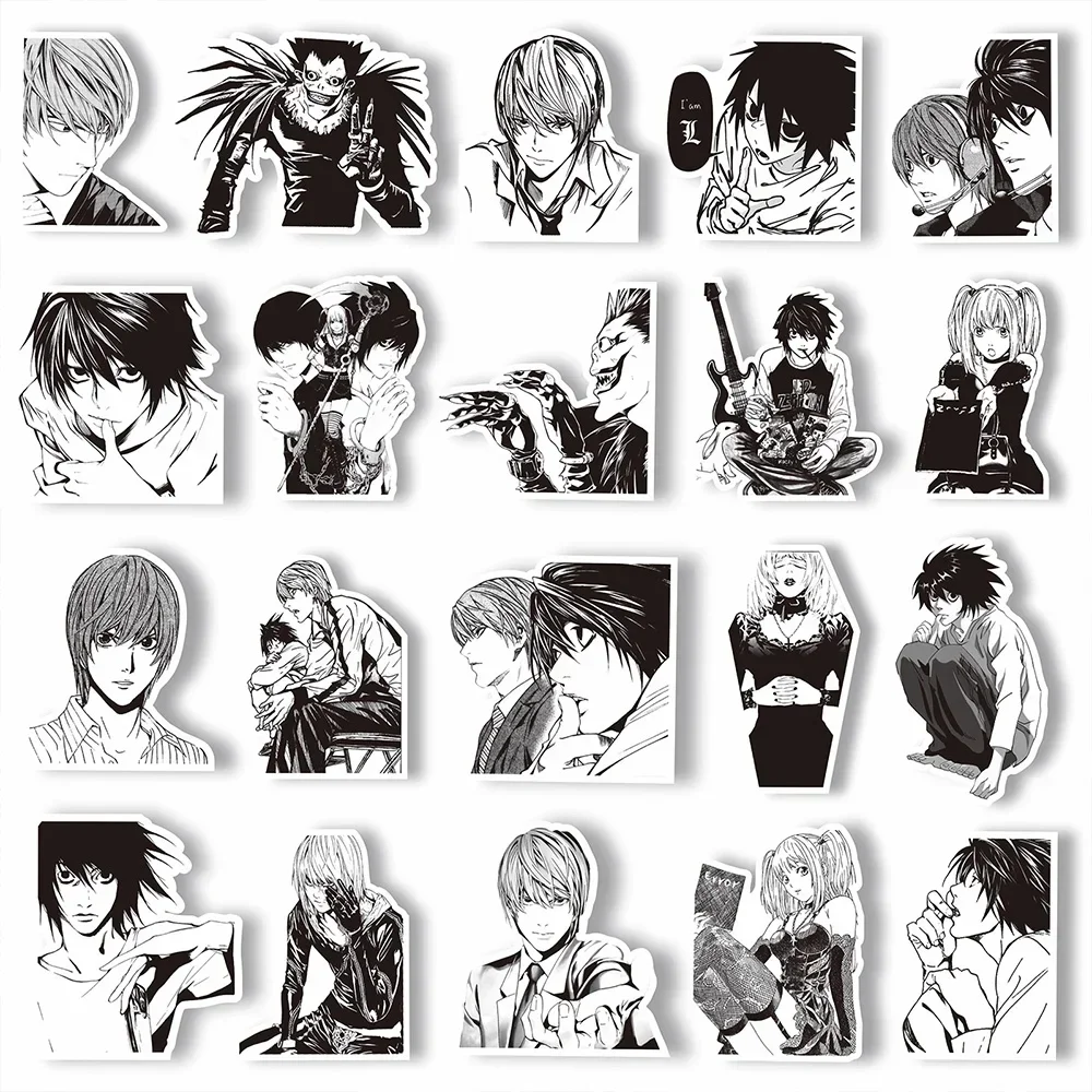 AliExpress NONE 65PCS Anime Death Note Stickers Black White Decals Decoration DIY Scrapbook Luggage Laptop Bike Suitcase Car Graffiti Toys