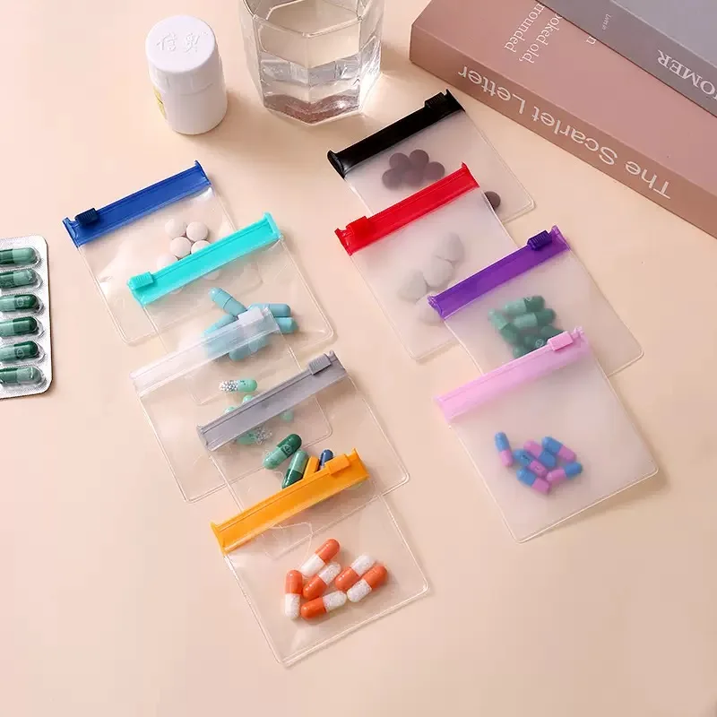 7-Pillen-Aufbewahrungsbeutel, Verpackungsbeutel, Pillen, kleine Reißverschlüsse, selbstdichtende Beutel, Perlen, kleine Gegenstände, Aufbewahrungsbeutel