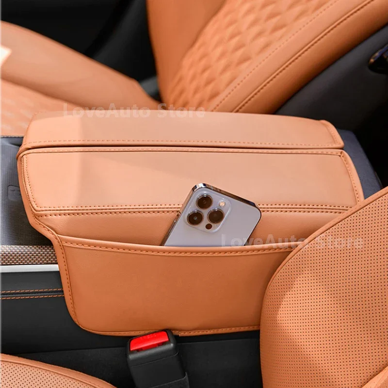 

For BYD TANG EV DMI 2022 2023 Car Central Armrest Organizer Storage Box Decoration Leather Case Cover Accessories