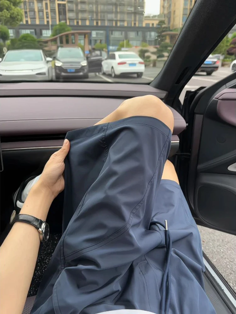 

Мужские летние легкие спортивные шорты из нейлона с боковыми разрезами в американском стиле, повседневные, молодежные, модные