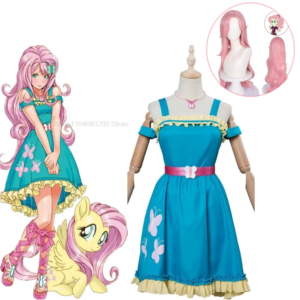 

Cartoon Anime Little Pony Princess Dress Cosplay Costume Fashion Uniform Outfit Halloween Christmas Party Lovely Princess Skirt