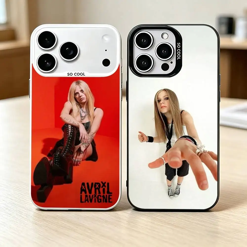

A-Avril L-Lavigne Girlfriend Phone Case For iPhone 17,16,15,14,13,12,11 Plus,Pro Max,XS,Colorful Silver Phone case