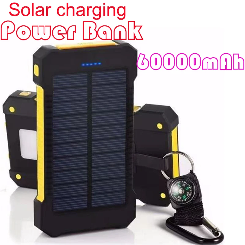 Imagem -04 - Três Defesa Solar Mobile Power Supply Outdoor Charging Bank Grande Capacidade Carregamento do Telefone 60000mah