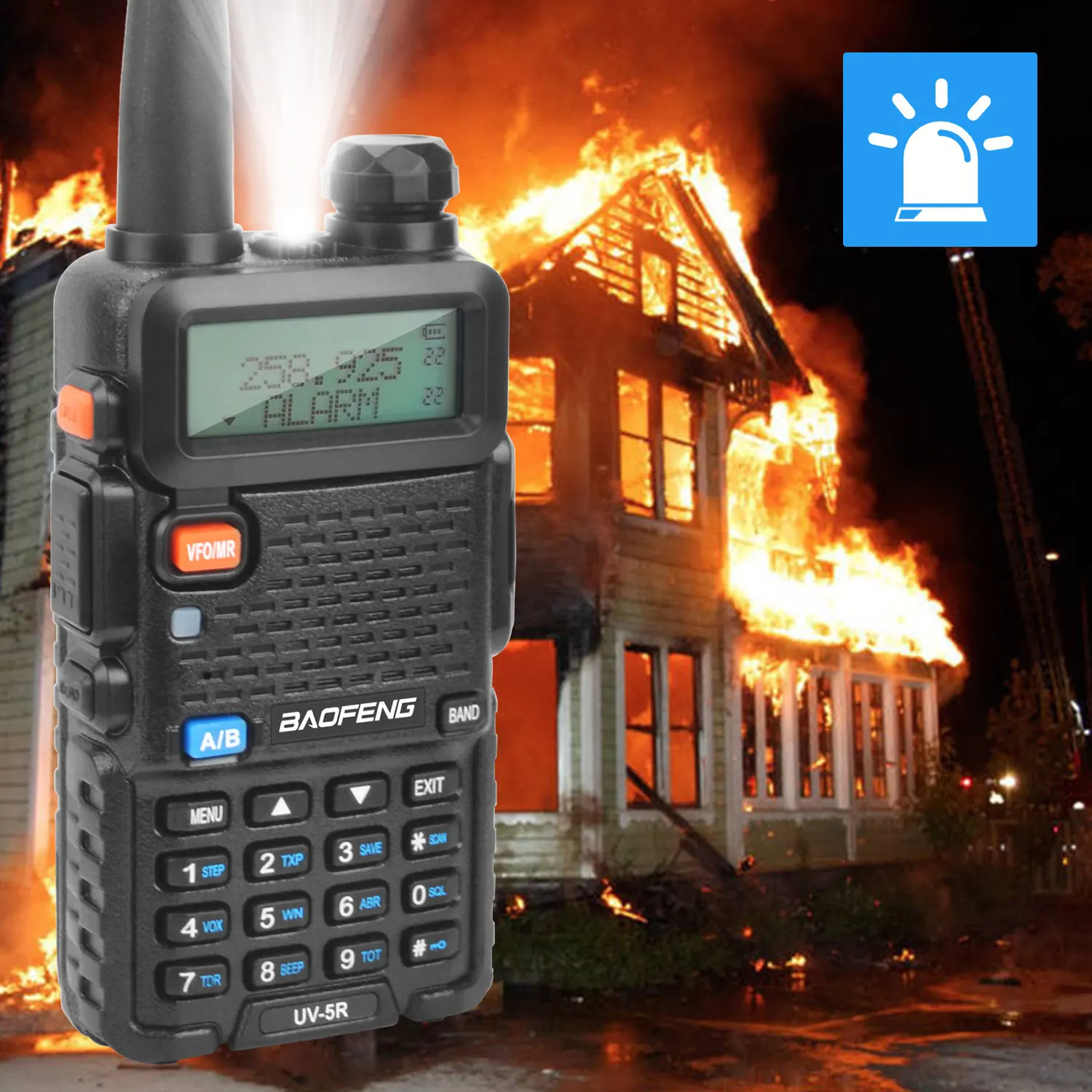Baofeng UV-5R 8W Walkie Talkie Dual Band VHF 136-174MHz UHF 400-520MHz 128Ch FM VOX Roger Beep Flashlight with Earphone
