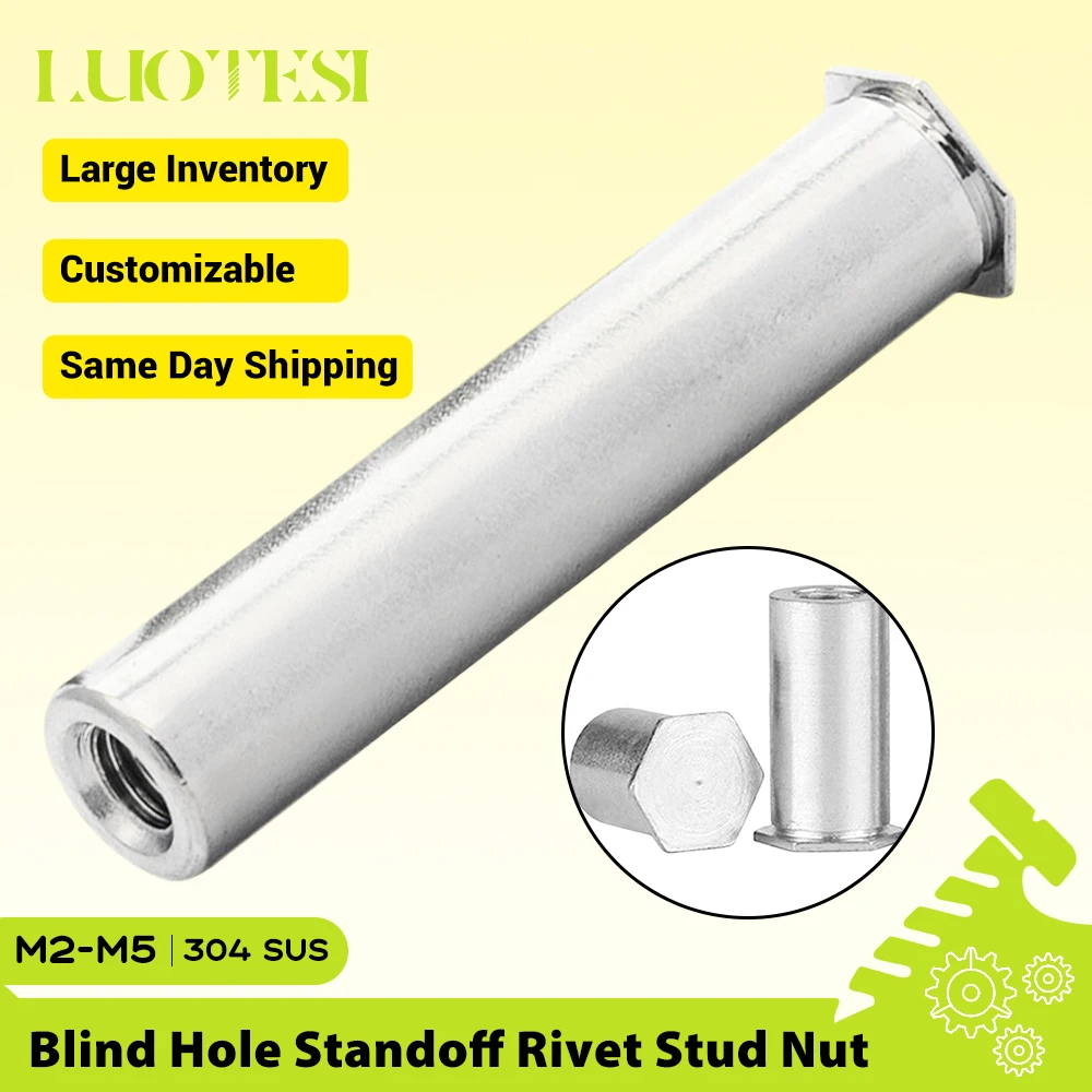 Hexagon Head Blind Hole Standoff Rivet Stud Nut 304 Stainless Steel M2 M3 3.5M3 M4 3.5M4 M5 BSOS for Hardware Accessories