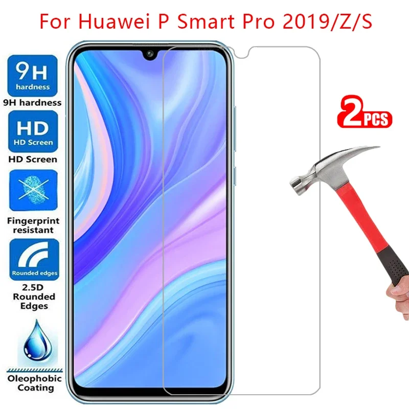tempered glass screen protector for huawei p smart pro 2019 z s case cover on psmart smar smat samrt protective phone coque bag