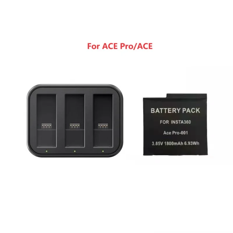 Insta 360 ACE Pro Original Battery/Charger 3 Slots/Dual USB Charger/Cargador Insta360 ACE Battery Panoramic Camera Accessories