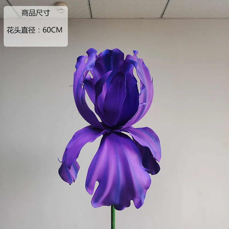Große wasserdichte EVA-Irisblume, künstliche Garten- und Hochzeitsdekoration für draußen, Schaumstoffblume, Hintergrund für Geburtstagsfeiern, riesige Fensterblume – Detail 10