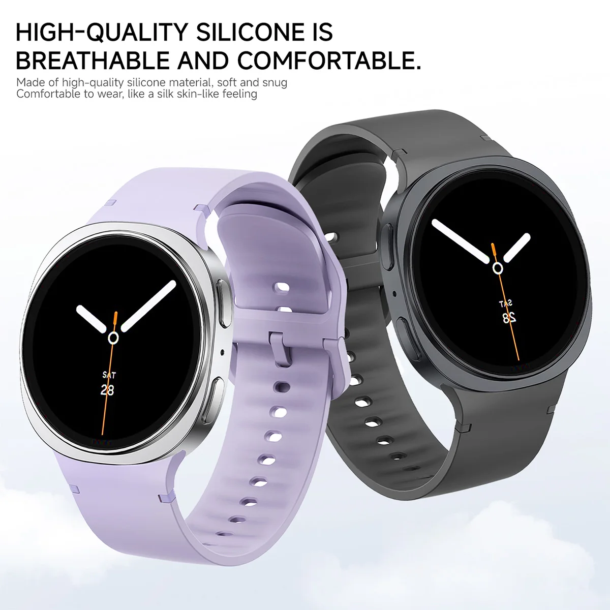 Original Silicone For Samsung Galaxy Watch 8/8 classic Strap 44mm 40mm 46mm Sport correa pulseira Bracelet Galaxy Watch 8 Band
