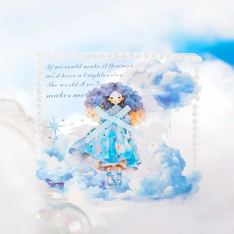 20 Blatt Cloud Girl Planer Tagebuch Scrapbook Handgemachtes Papier Dekorationsmaterial PET-Aufkleber Collage-Paket 132*85mm