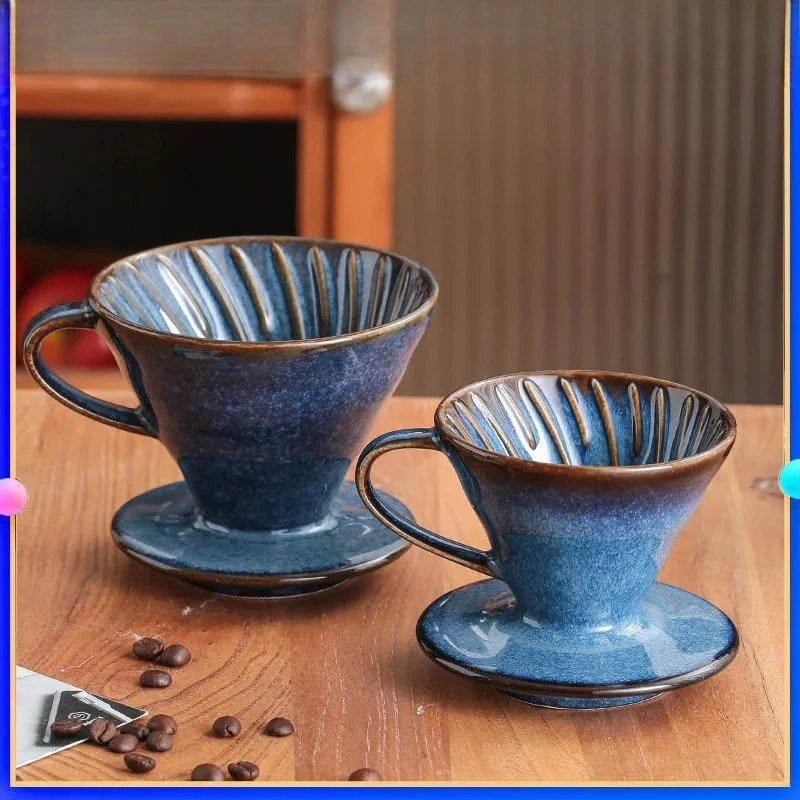 

Керамическая чашка с фильтром для кофе, многоразовые фильтры, кофеварка, V-образная воронка, капельница, фильтрующая чашка, аксессуары для кофе