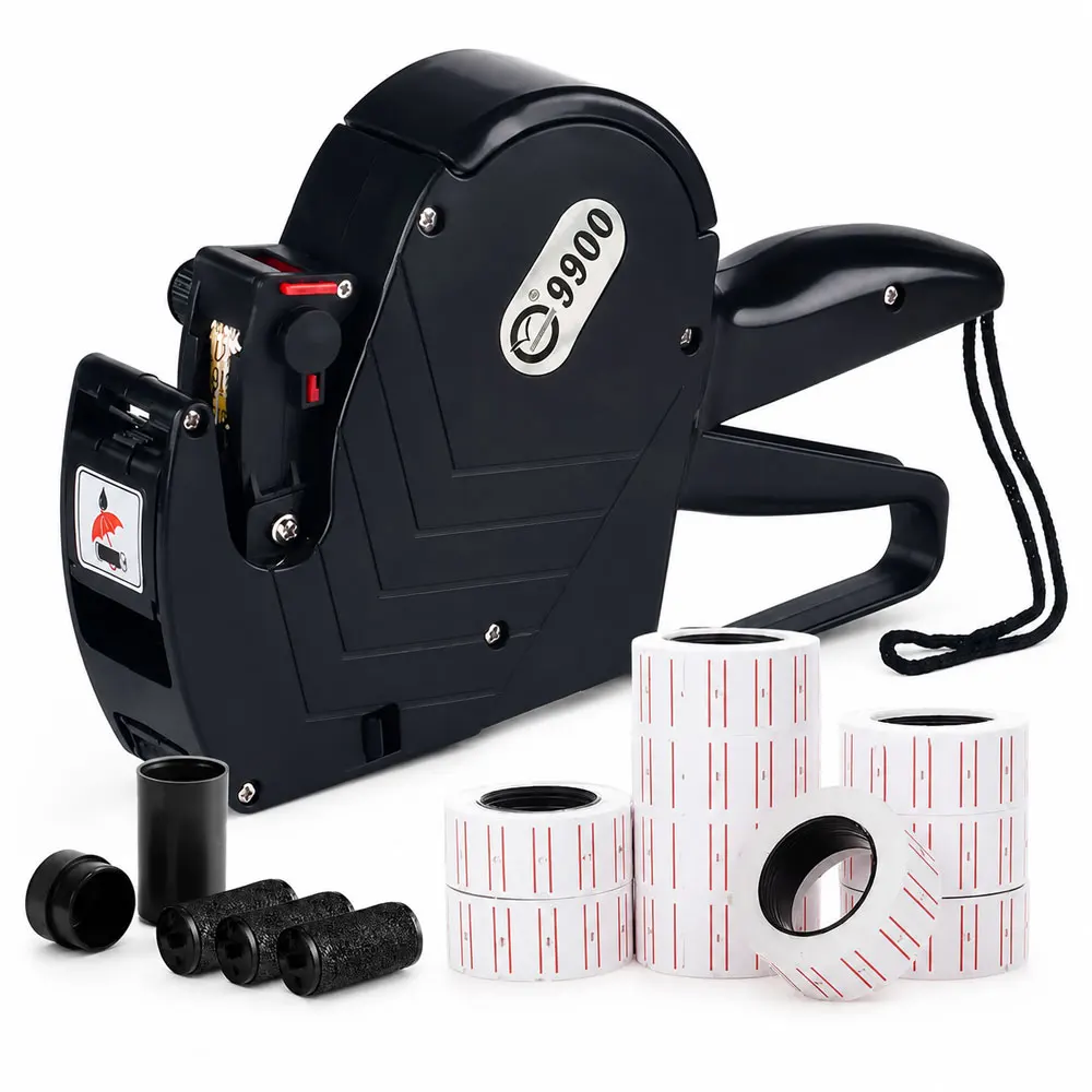 8-Digit Price Tag Gun Kit with 5000 Labels and 3 Ink Rolls, Pricing Marker Machine for Office, Retail Stores and Grocery Shops