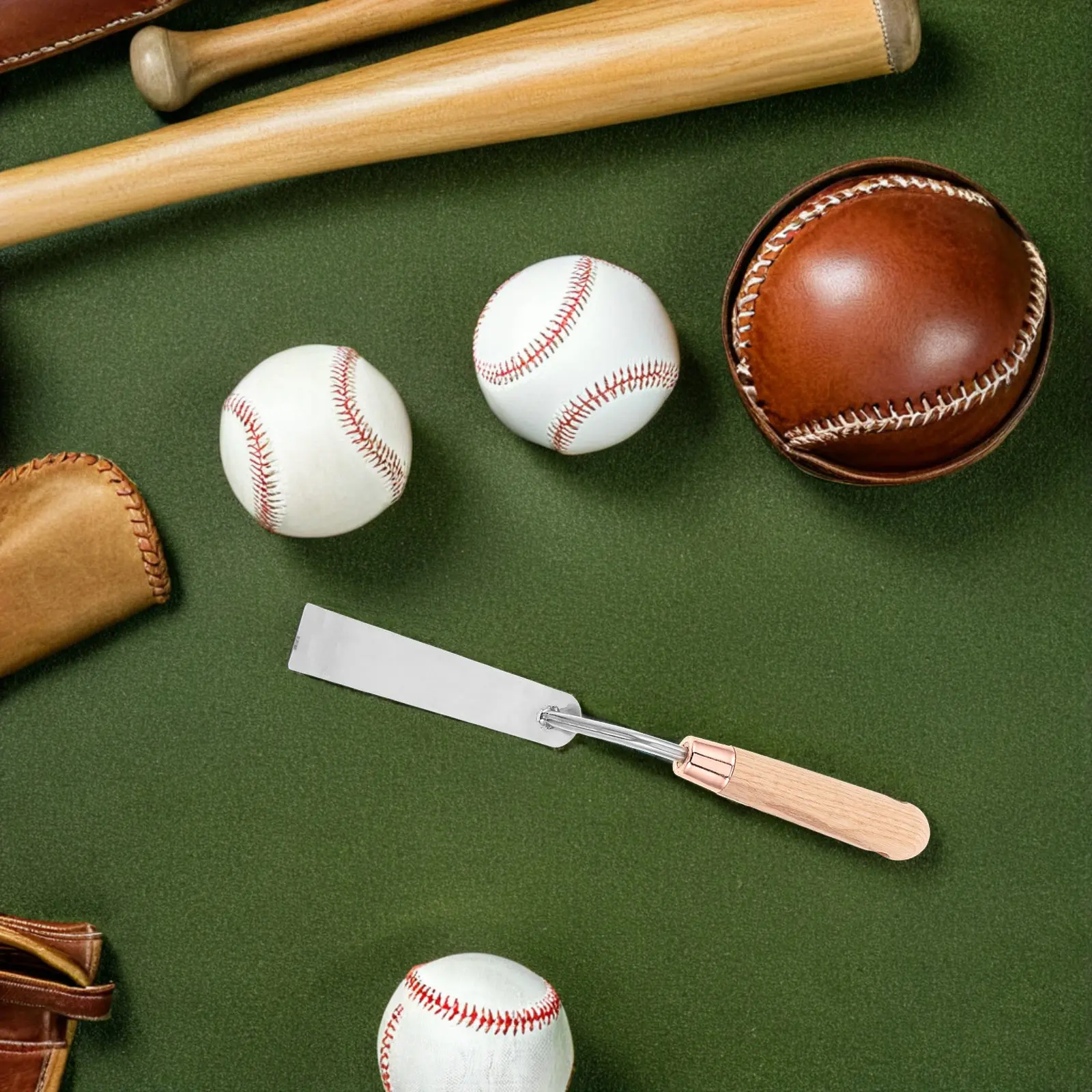 Baseball Softball Dig Out Tool Heavy Duty Stainless Steel Scoop Wood Handle for Base Anchor Field Cleaning