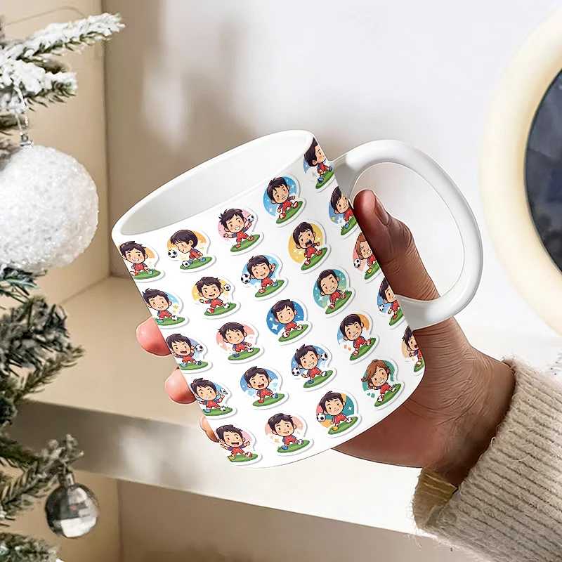 Cartoon Soccer Kid All Over Print Ceramic Mug, Coffee Cup, Milk Cup,Office Tea Cup, Drinking Cup,Gift for Friends,Fade-Resistant