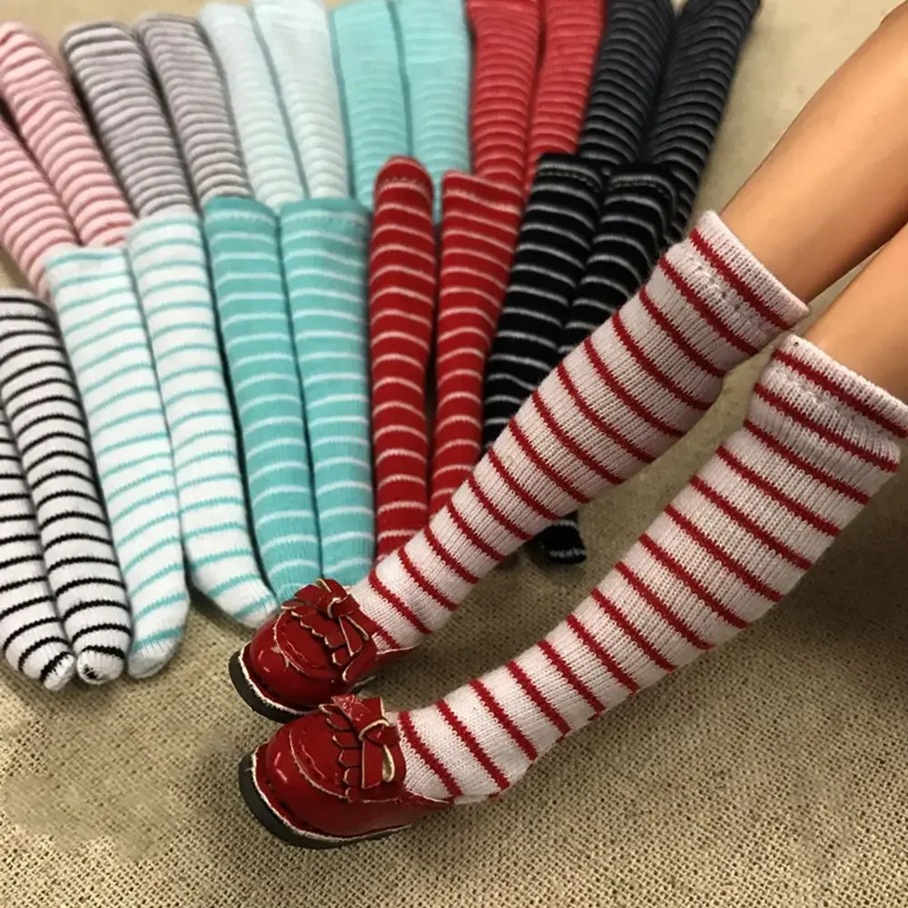 1Pair 1/6 Doll Stripe Socks Doll Stocking Clothes Dollhouse Decoration Toys Children Girl Gift DIY Doll Accessories