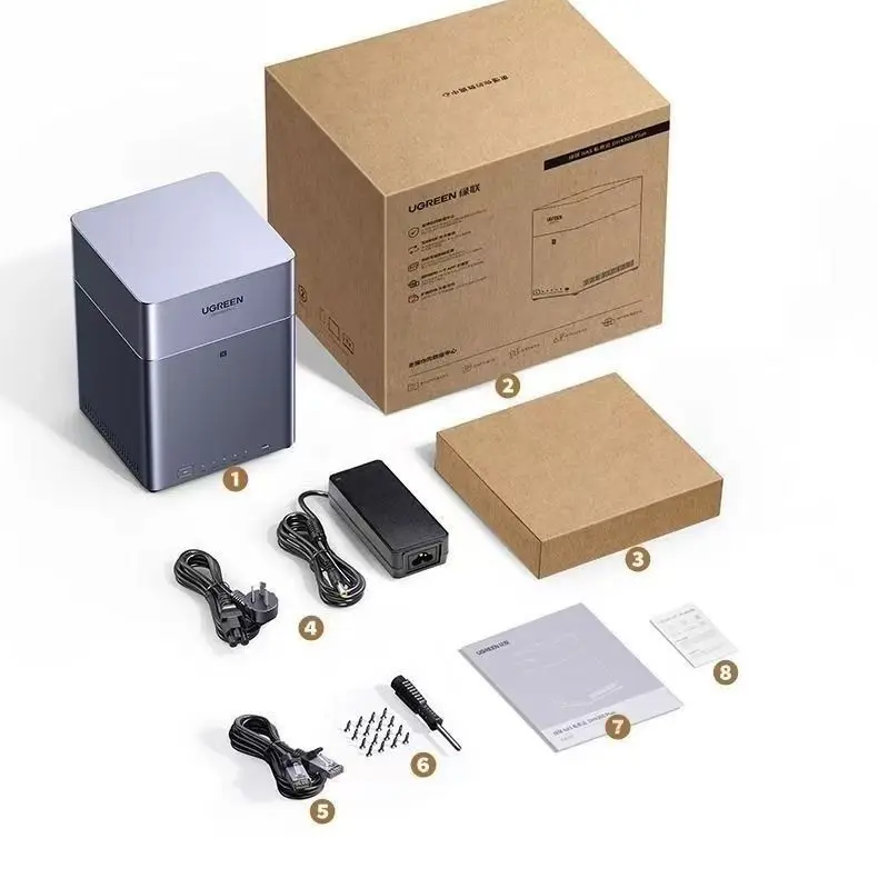 Green Union DH4300 Plus Mini Home NAS AI 8-Core MediaTek A55-A76 8GB LPDDR SATA HDD SSD NFC RJ45 2.5GbE Only Host No Disk