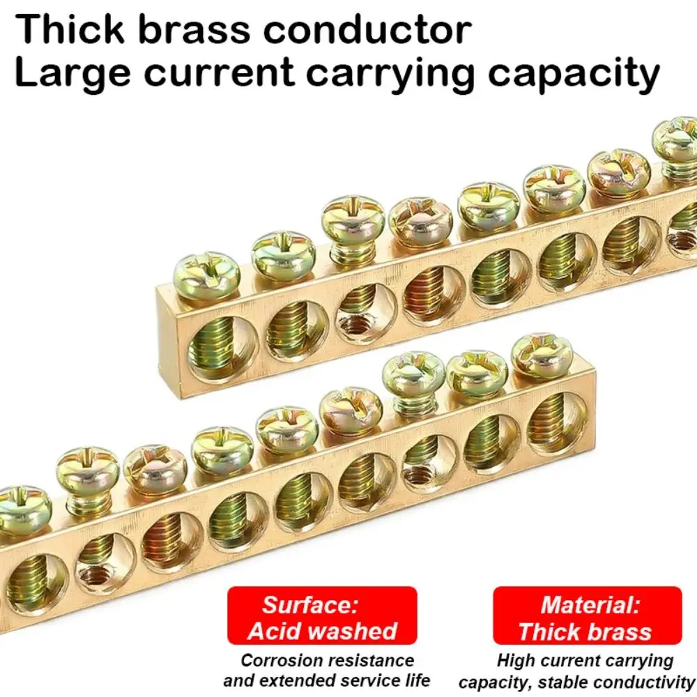 موصل الأسلاك النحاسية متعدد المواصفات مع ثقب المسمار النحاس بار محطة صفر الأرض محطة خزانة توزيع الطاقة #4