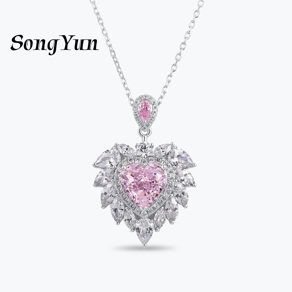 

SONGYUN Designer Jewelry 925 Sterling Silver Necklace Zircon 5A Classic Wedding Ladies Real Gold Plated Premium Jewelry Pendant
