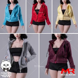CTC-006 1/6 Scale Female Zipper Hooded Sweatshirt Jacket Coat Tops Clothes Model Fit 12'' Soldier Action Figure Body Dolls