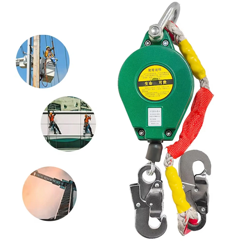 Dispositivo di protezione anticaduta premium ad alta quota Cintura di sicurezza per discensore da 3 metri Paracaduta Dispositivo autobloccante con blocco automatico della corda