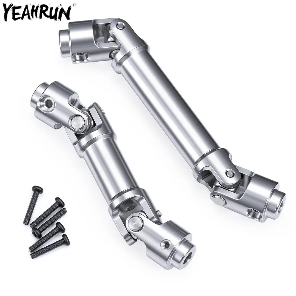 YEAHRUN Stainless Steel 2 Pcs Drive Shaft for 1/30 Axial SCX30 Chevrolet K10 Jeep Wrangler JLU Ford Bronco RC Crawler Car