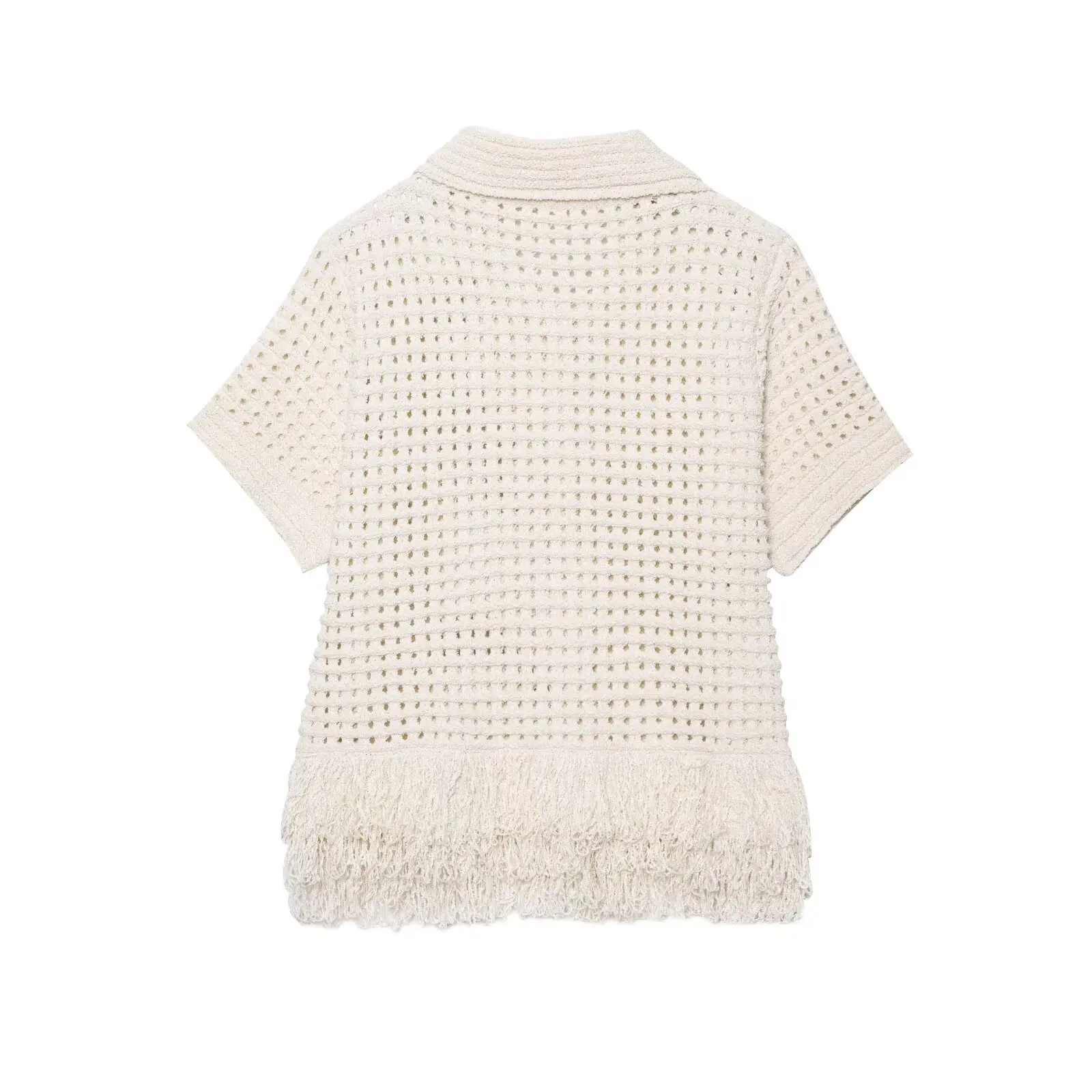 MYST & ZA2025 ฤดูร้อนใหม่ผู้หญิงเสื้อผ้าพู่ลายสก๊อตแขนสั้นถักเสื้อพู่กระโปรงมินิ