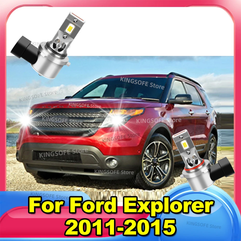 

2/4Pcs Led Headlights Super Bright High Power 200W Auto Lamp White 6000K For Ford Explorer 2011 2012 2013 2014 2015