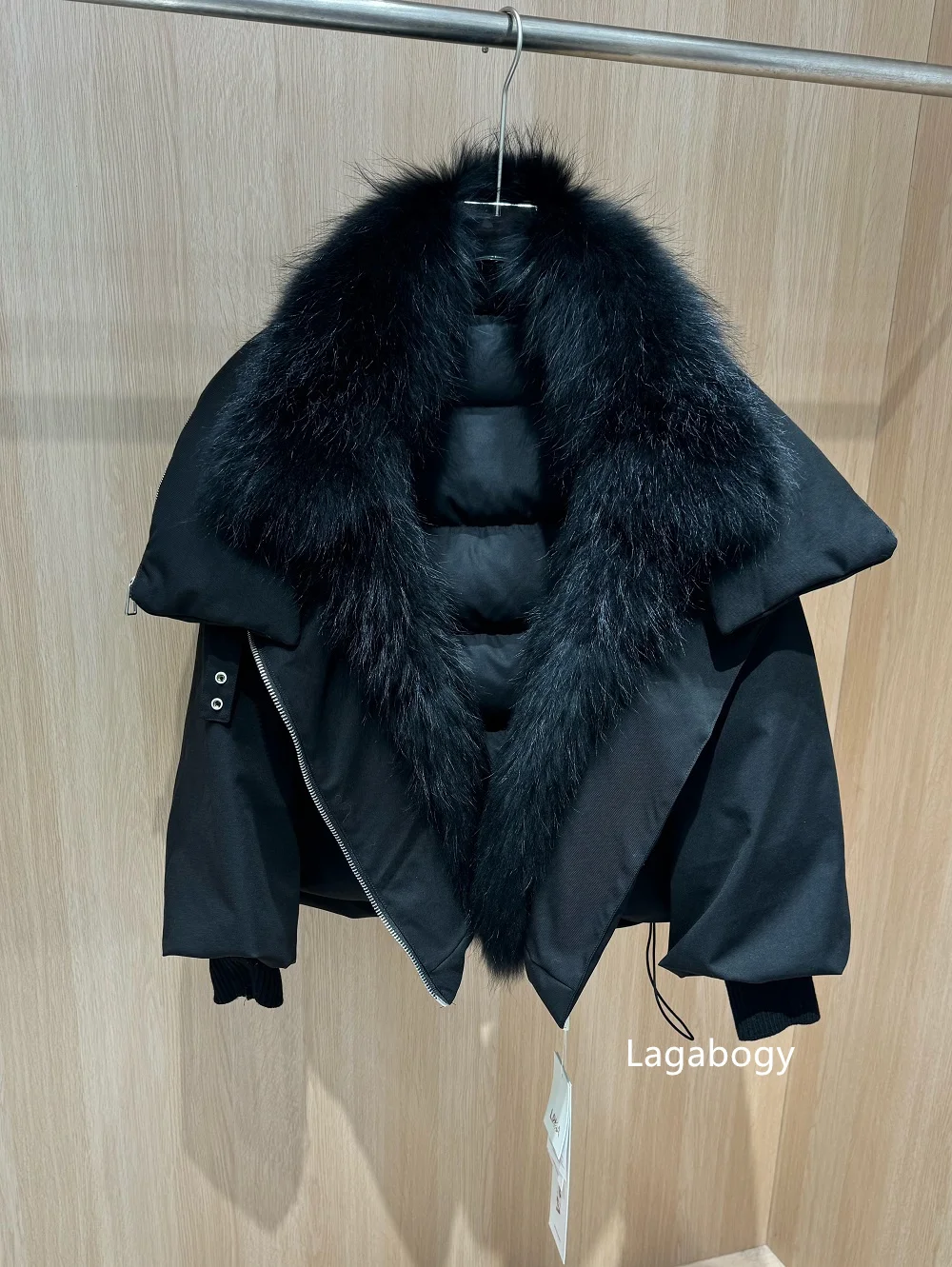 Lagabogy 2026 New Winter Jacket Women Large Real Fox Fur Collar Puffer Jacket Loose Warm Parkas Female 90% White Duck Down Coats