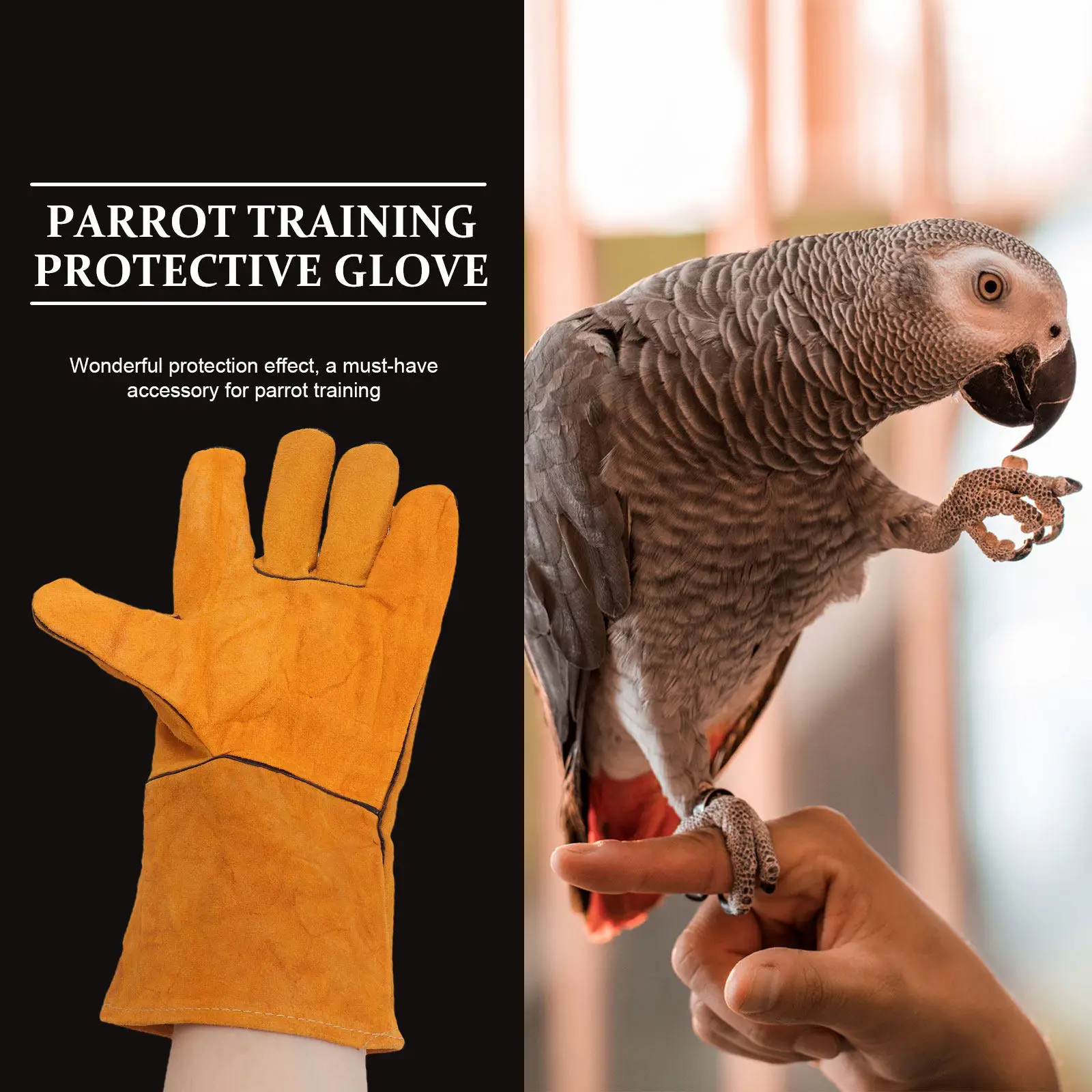 

1Pcs High-Durability Parrot Training Gloves Bite-Proof Skin-Safe Design Simple Structure Easy on Off Protective Gloves