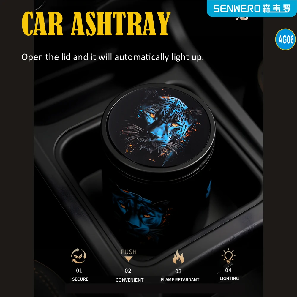 2026 New Style Ashtray, Car Ashtray, Metal Ashtray, Funnel Ashtray, Patterned Ashtray