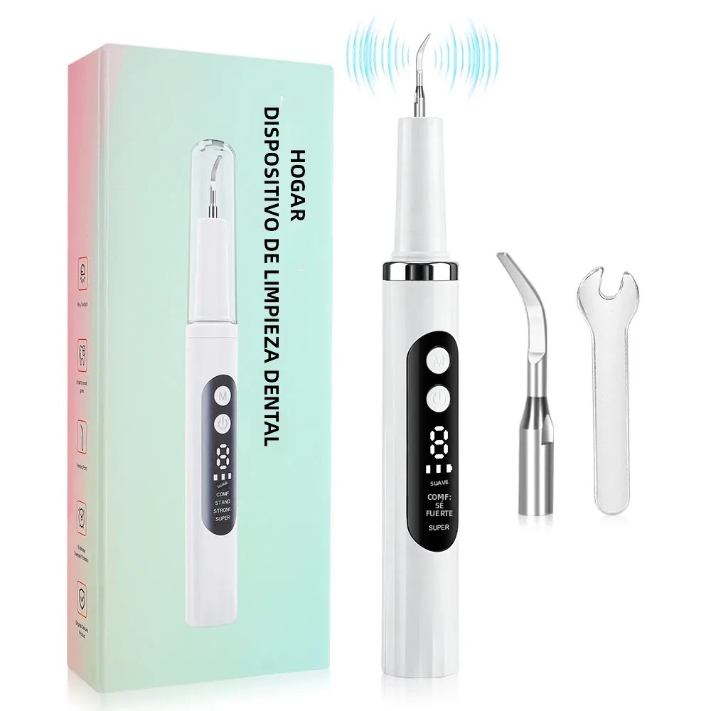 Limpiador Dental Ultrasónico, 5 Modos, 9 Niveles, 5 Luces de Colores, Limpiador Bucal, 37KHZ, Alta Frecuencia, Vibración, Herramienta para Eliminar Sarro y Placa