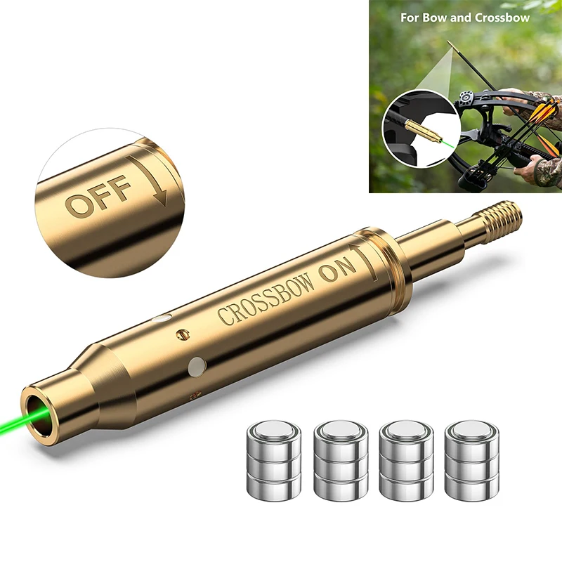 

MidTen Crossbow Green Laser Bore Sight with On/Off Switch Archery Sighting Laser Tool Arrow Boresighter with Extra Batteries
