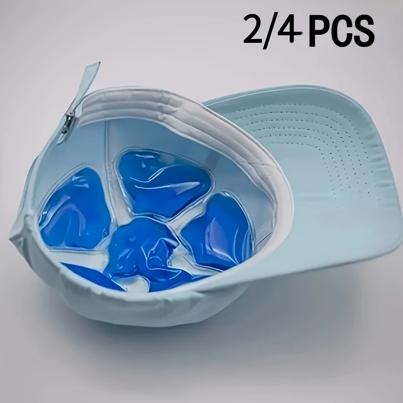 

2/4Pack Hard Hat Cooling Gel Pads - 4-Hour Long-Lasting Cooling Inserts, Reusable Freezable Cool Pads