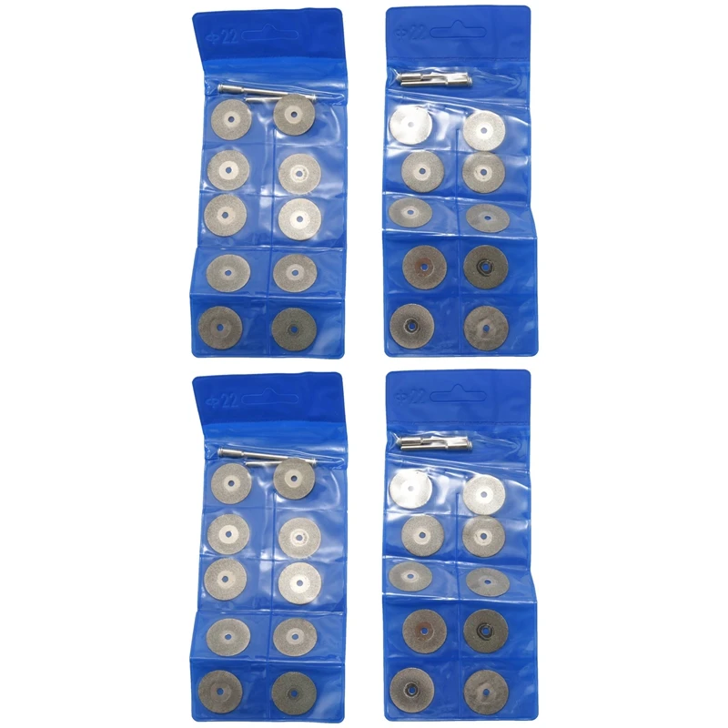 

40 Pieces 22 Mm Diamond Cutting Wheel Cut Off Discs Coated Rotary Tools With 8 Pack Mandrel Rotary Tool For Drill Dremel