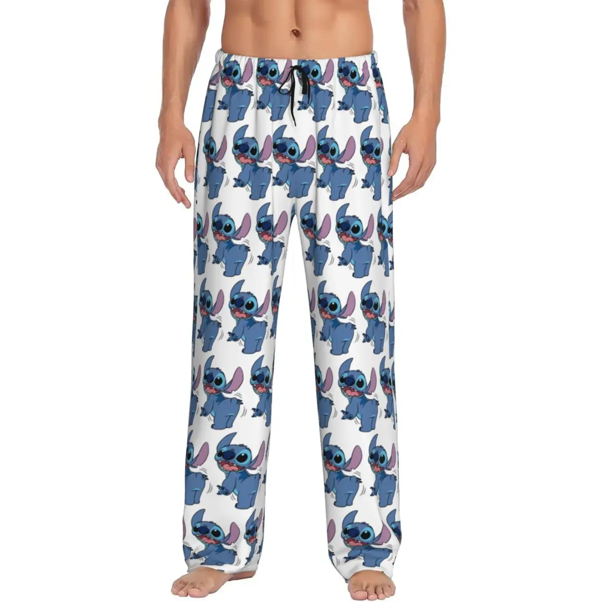 

Custom Stitch TV Cartoon Animation Pajama Pants Men Lounge Sleep Stretch Sleepwear Bottoms with Pockets