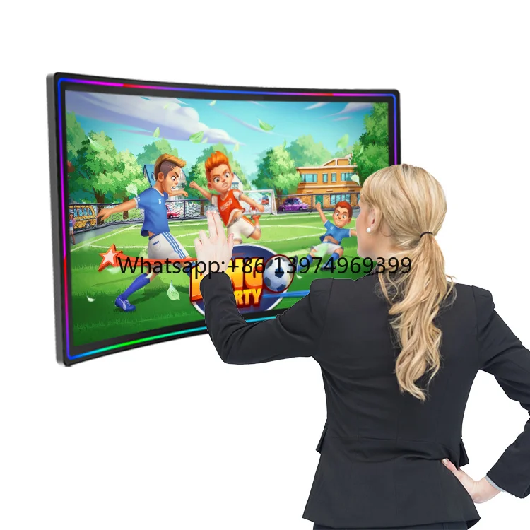 High Quality Big 4K 23.6 32 43 49 55 Inch Gaming Curved Monitor With Side Led Bar Game Touch Monitor
