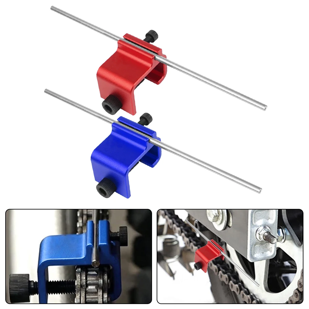 

Motorcycle Chain Alignment Tool Repair Parts Tool Universal Aluminium Alloy Sprocket Chain Quick Accurate Alignment Tool