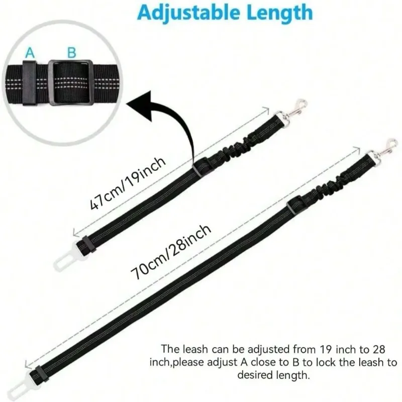 المتقدمة الكلب مقعد السيارة حزام كلب مقعد السيارة مادة النايلون مقعد مشبك قابل للتعديل طول مناسبة لأي كلب الجر حبل #6