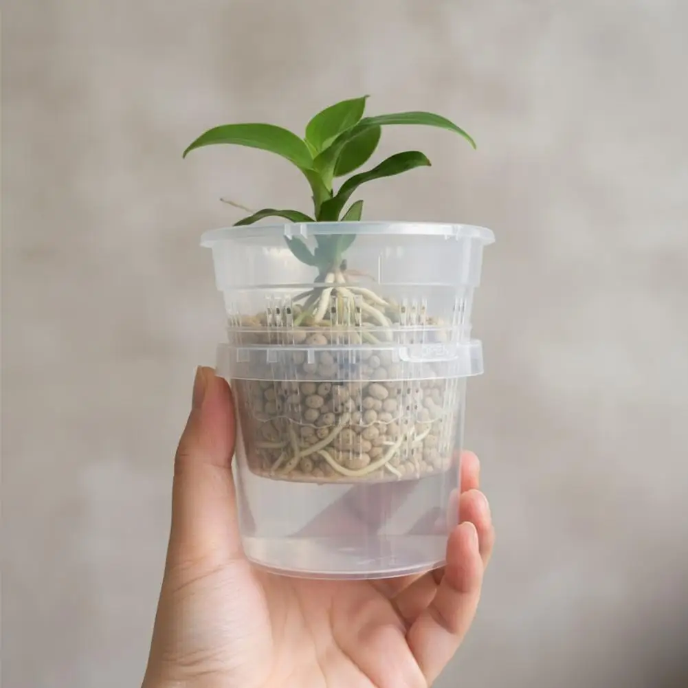 Self Watering Flowerpot Double-Layer Pots For Plants Nursery Pots Automatic Absorbing Water Butterfly Orchid Root Control P F4P3