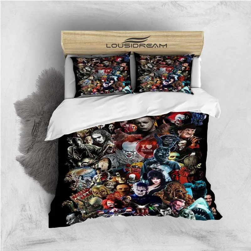 Horror Movie Bedding Set Halloween Duvet Cover Comforter Bed Single Twin Full Queen Size 3d Youth Kids Girl Boys Gift