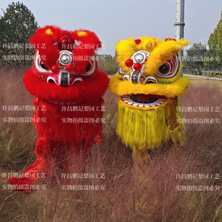 Lion dance props South Awakening Adult Double Wool  Opening Celebration Welcome Performance Full Set of Head
