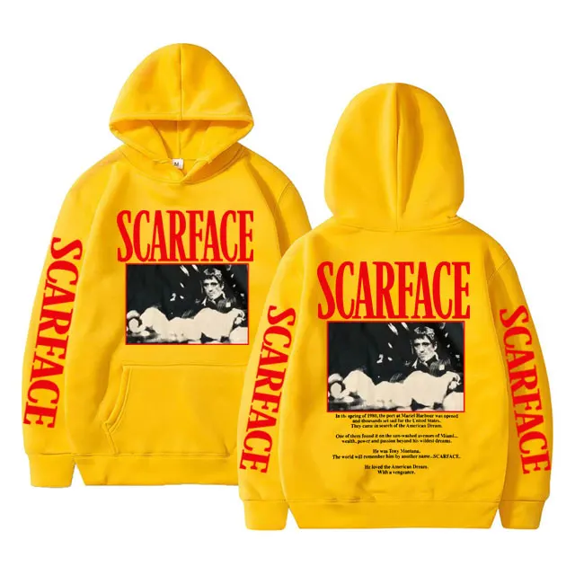 Movie Scarface Tony Montana Graphic Hoodie Men\'s Fashion Rock Oversized Sweatshirt Men Women Casual Vintage Hip Hop Punk Hoodies