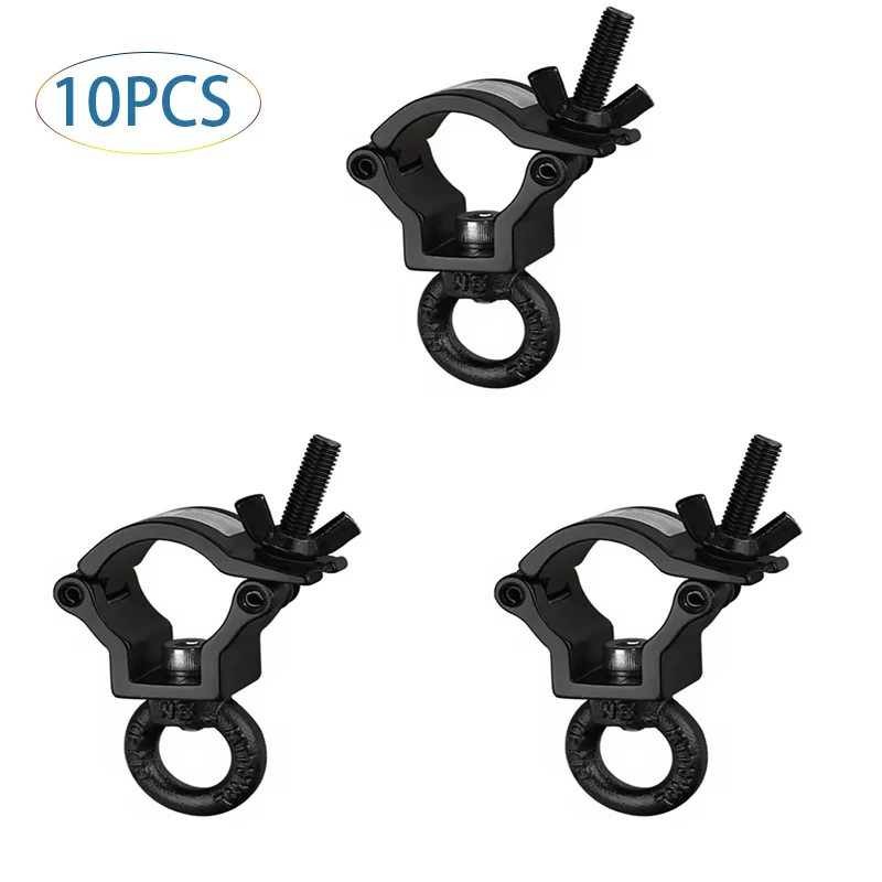 10 Packs Tube 32-35mm Load 75kg Aluminum Stage Lighting Truss Display System Accessories Coupler Pipe Truss Clamp Hook