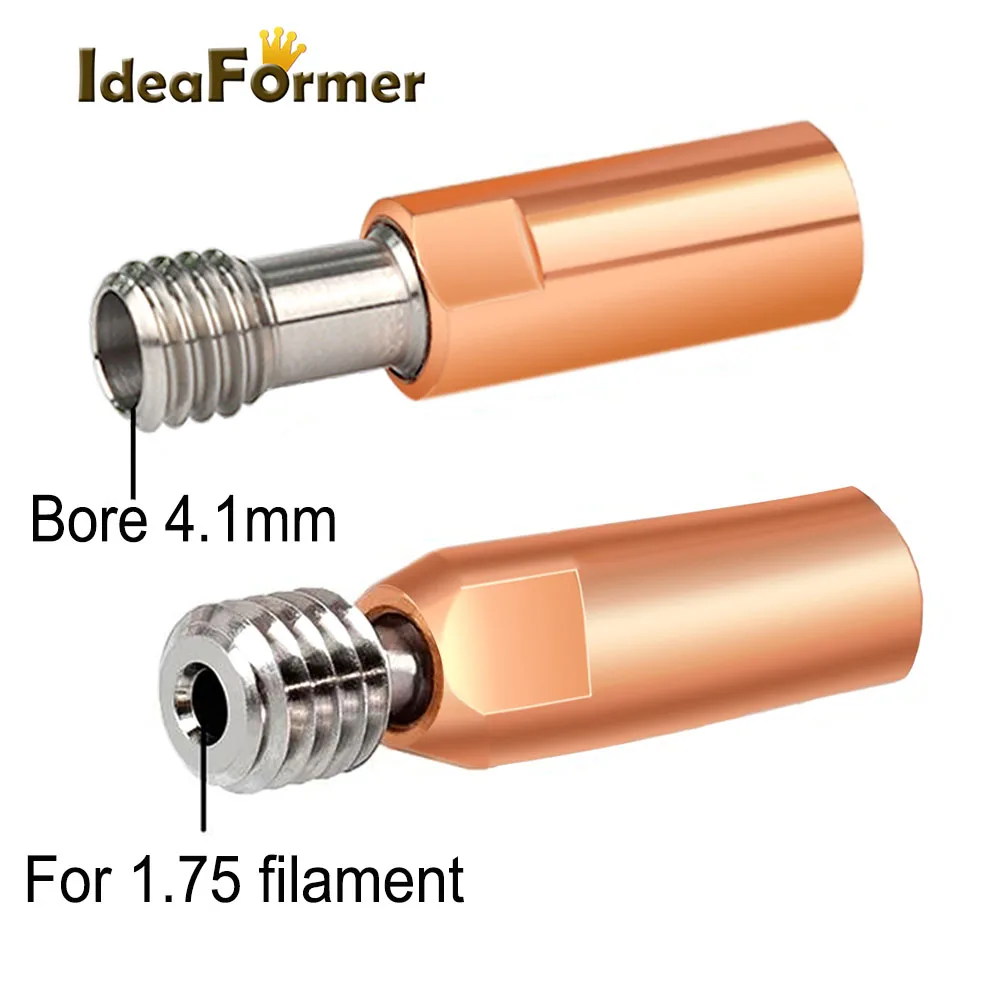 2 pezzi bimetallico CR10 lega di titanio Heat Break gola placcatura in rame 1.75/4.1mm attraverso per Ender 3 CR-10 Hotend parti della stampante 3D