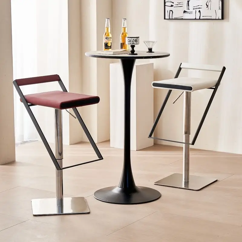 Liftable Bar Chair Household High Stool Chair Modern Stool Backrest Bar Stools for Kitchen Outdoor Bar Accessories Furniture