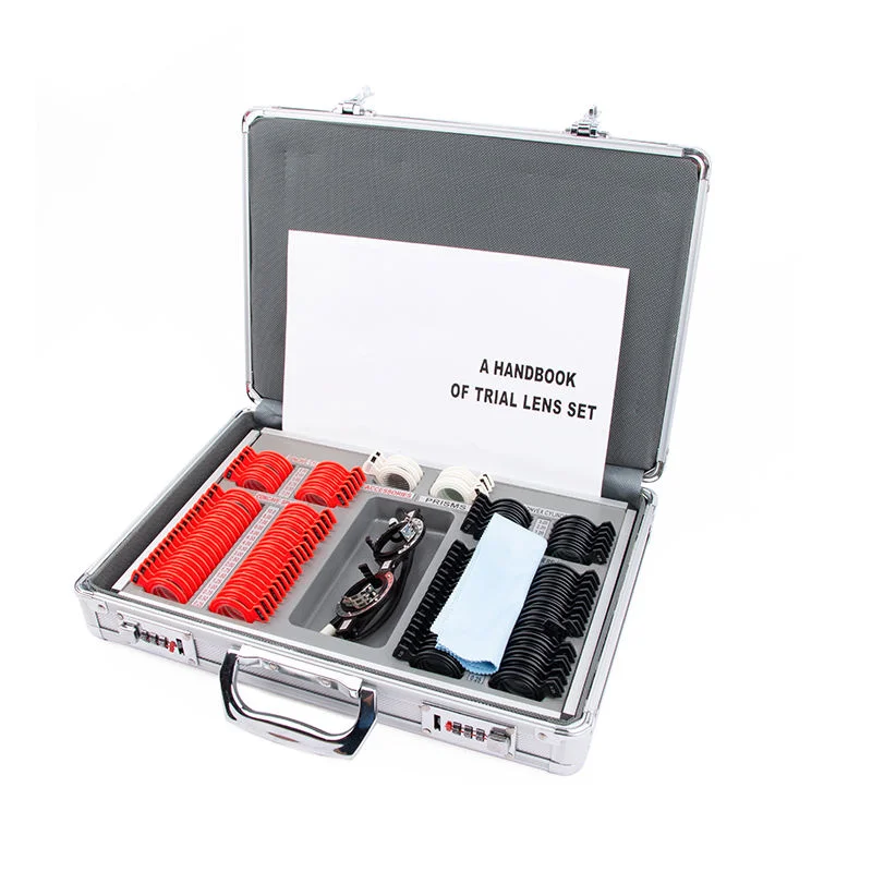 Optometric Trial Lens Examination Box Set Custom Logo Ophthalmic Equipment 104 Pcs Plastic Trial Lens Set