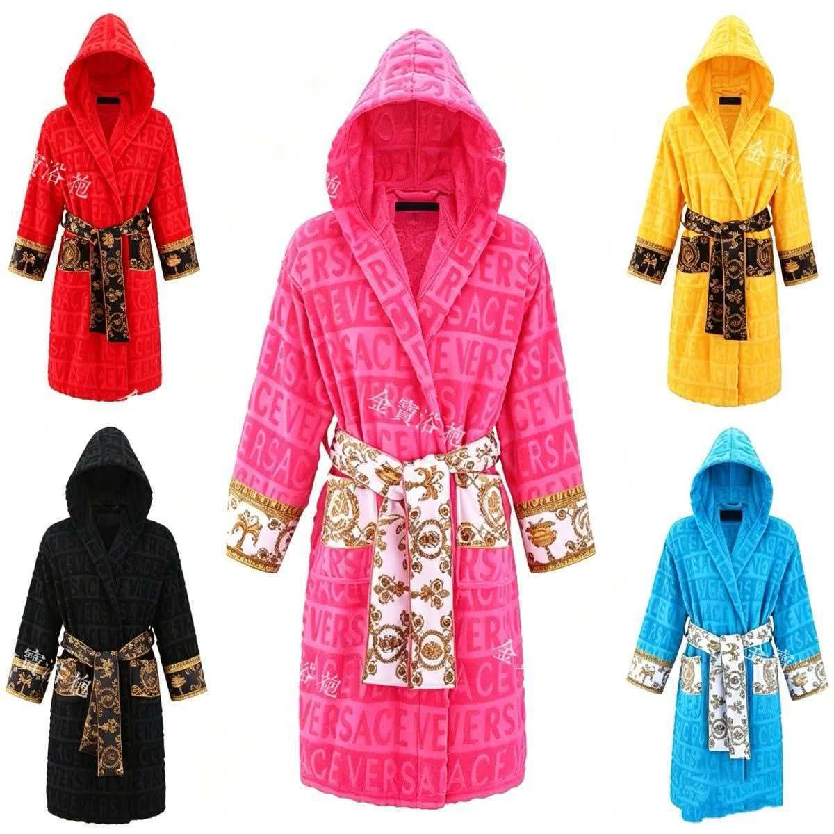 Luxury Cotton Cut Velvet Bathrobe 5 Star Hotel Quality Unisex Robe With Sash Pockets Sleepwear